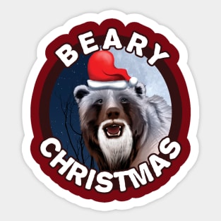 Beary Christmas Santa Claus Bear Sticker